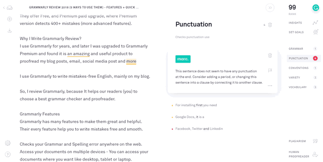 Grammarly Premium Advanced Checks